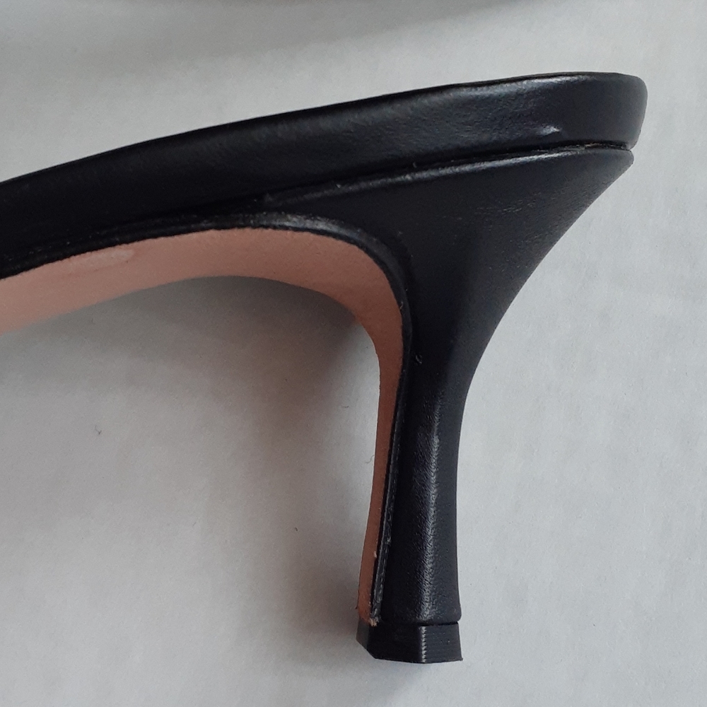 Lily Holt Black Jewelled 2 inch Heel Slides - Picture 4 of 7